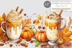 Coffee clipart, Autumn clipart, Pumpkin spice latter clipart Product Image 1