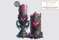 Gothic candles clipart, Gothic clipart, Hearts clipart Product Image 1