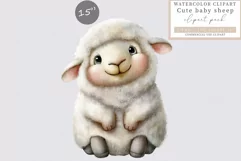 Baby sheep clipart, Farm animal clipart, Easter Product Image 1