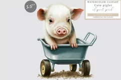 Cute piglet clipart, Piglet clipart, Pig sublimation Product Image 1