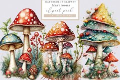 Mushrooms sublimation, Autumn bundle clipart, Sublimation Product Image 1