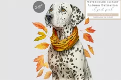 Dalmatian clipart, Autumn clipart, Dog sublimation Product Image 1