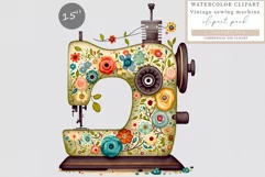Vintage clipart, Sewing machine clipart, Mothers day clipart Product Image 1