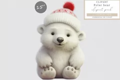 Polar bear clipart, Winter clipart, Christmas clipart Product Image 1