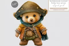 Teddy bear clipart, Teddy pirate clipart, Teddy sublimation Product Image 1