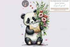 Panda clipart, Love clipart, Birthday clipart, Valentines Product Image 1