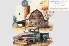 Old barn clipart, Old truck clipart, Rustic clipart Product Image 1