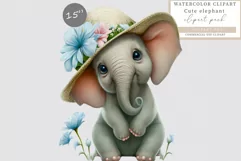 Elephant clipart, Safari clipart, Watercolor clipart Product Image 1