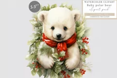 Baby polar bear clipart, Polar bear clipart, Christmas Product Image 1