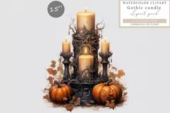Gothic candle clipart, Candle clipart, Autumn clipart, Product Image 1