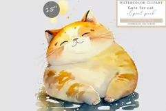 Fat cat clipart, Cat clipart, Funny sublimation Product Image 1