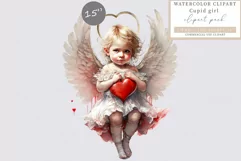 Cupid girl clipart, Valentines Day clipart, Love clipart Product Image 1
