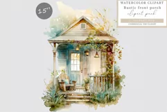 Porch clipart, Farm clipart, Card making Product Image 1