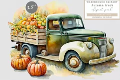Truck sublimation, Autumn clipart, Thanksgiving clipart Product Image 1