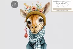 Giraffe clipart, Floral sublimation, Animal clipart Product Image 1