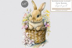 Baby bunny clipart, Easter clipart, Spring sublimation Product Image 1