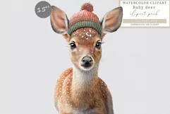 Deer clipart, Christmas clipart, Watercolor clipart Product Image 1