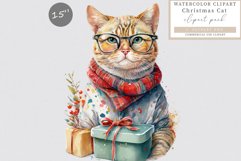 Cat clipart, Christmas clipart, Christmas cat sublimation Product Image 1