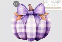 Pumpkin with bow clipart, Pumpkin clipart, Thanksgiving Product Image 1