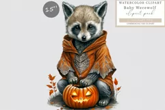 Werewolf clipart, Halloween clipart, Watercolor Product Image 1