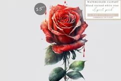 Rose clipart, Blood clipart, Halloween clipart Product Image 1