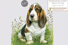 Basset hound clipart, Dog clipart Product Image 1