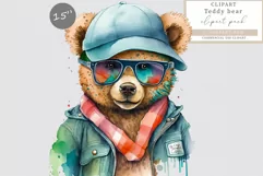 Teddy bear clipart, Teddy clipart, Watercolor clipart Product Image 1