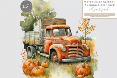 Truck clipart, Autumn clipart, Fall sublimation Product Image 1