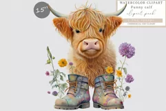 Highland calf sublimation, Funny Calf clipart, Sublimation Product Image 1
