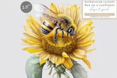 Bee clipart, Sunflowers clipart, Summer sublimation Product Image 1