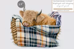 Highland calf sublimation, Cow clipart, Cute clipart Product Image 1