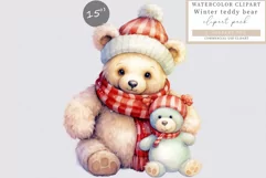 Teddy bear clipart, Teddy clipart, Christmas clipart Product Image 1