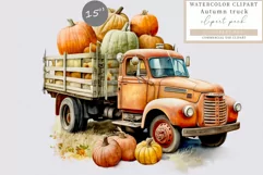 Autumn clipart, Truck clipart, Fall clipart, Thanksgiving Product Image 1