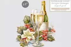 Christmas clipart, Champagne clipart, Party sublimation Product Image 1