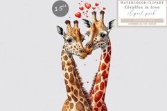 Giraffes clipart, Love clipart, Valentine's Day clipart, Product Image 1