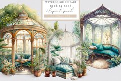 Reading nook clipart, Reading clipart, Books clipart Product Image 1