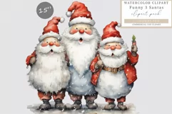 Happy funny Santas clipart, Santa clipart, Christmas clipart Product Image 1