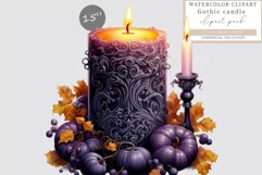 Candle clipart, Halloween clipart, Gothic clipart Product Image 1