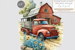 Old red truck clipart, Truck sublimation Product Image 1