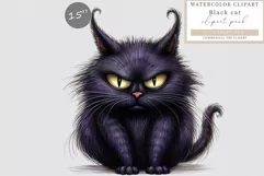 Black cat clipart, Halloween clipart, Cat clipart Product Image 1