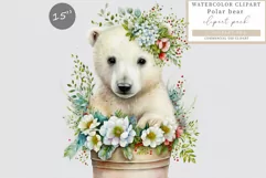 Polar bear clipart, Christmas clipart, Bear clipart Product Image 1