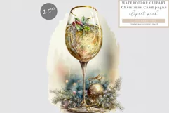 Champagne clipart, Christmas sublimation, Party clipart Product Image 1