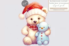 Teddy bear clipart, Christmas clipart, Winter clipart Product Image 1