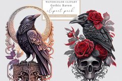 Raven clipart, Gothic clipart, Halloween clipart, Product Image 1