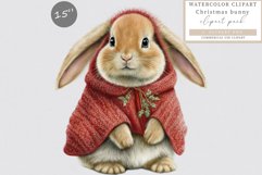 Bunny clipart, Christmas sublimation, Winter clipart Product Image 1