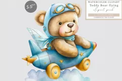 Teddy beat flying clipart, Teddy clipart, Teddy sublimation Product Image 1