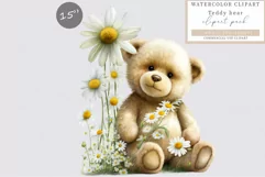 Teddy bear clipart, Teddy clipart, Daisy clipart Product Image 1
