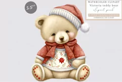 Victoria clipart, Teddy bear clipart, Christmas clipart Product Image 1