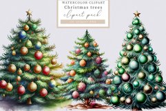 Christmas tree clipart, Christmas tree bundle Product Image 1