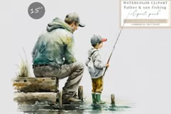 Fishing clipart, Family sublimation, Father Product Image 1